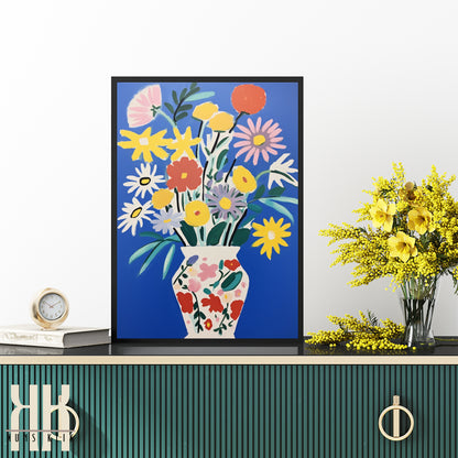 Vibrant Flower Bouquet Contemporary Wall Art - 9