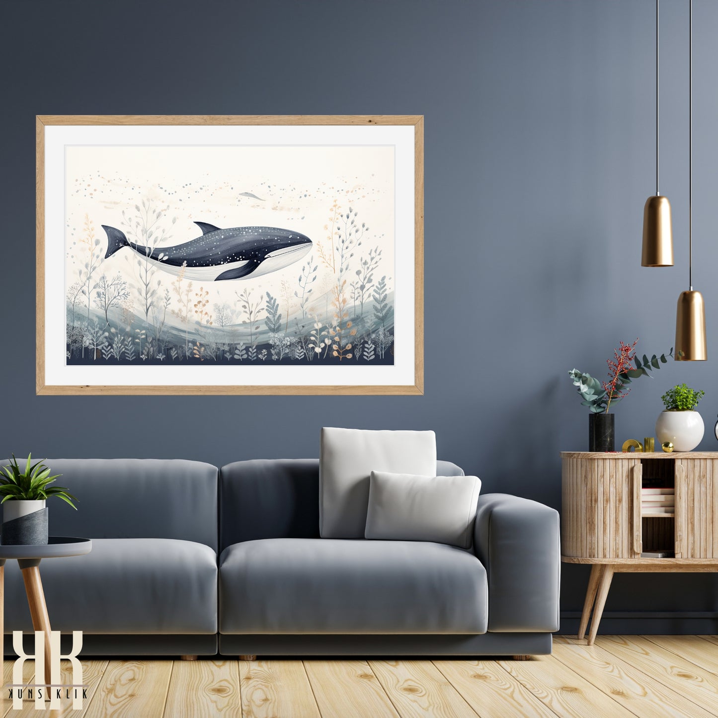 Scandinavian Whale Folk Art Print - 12