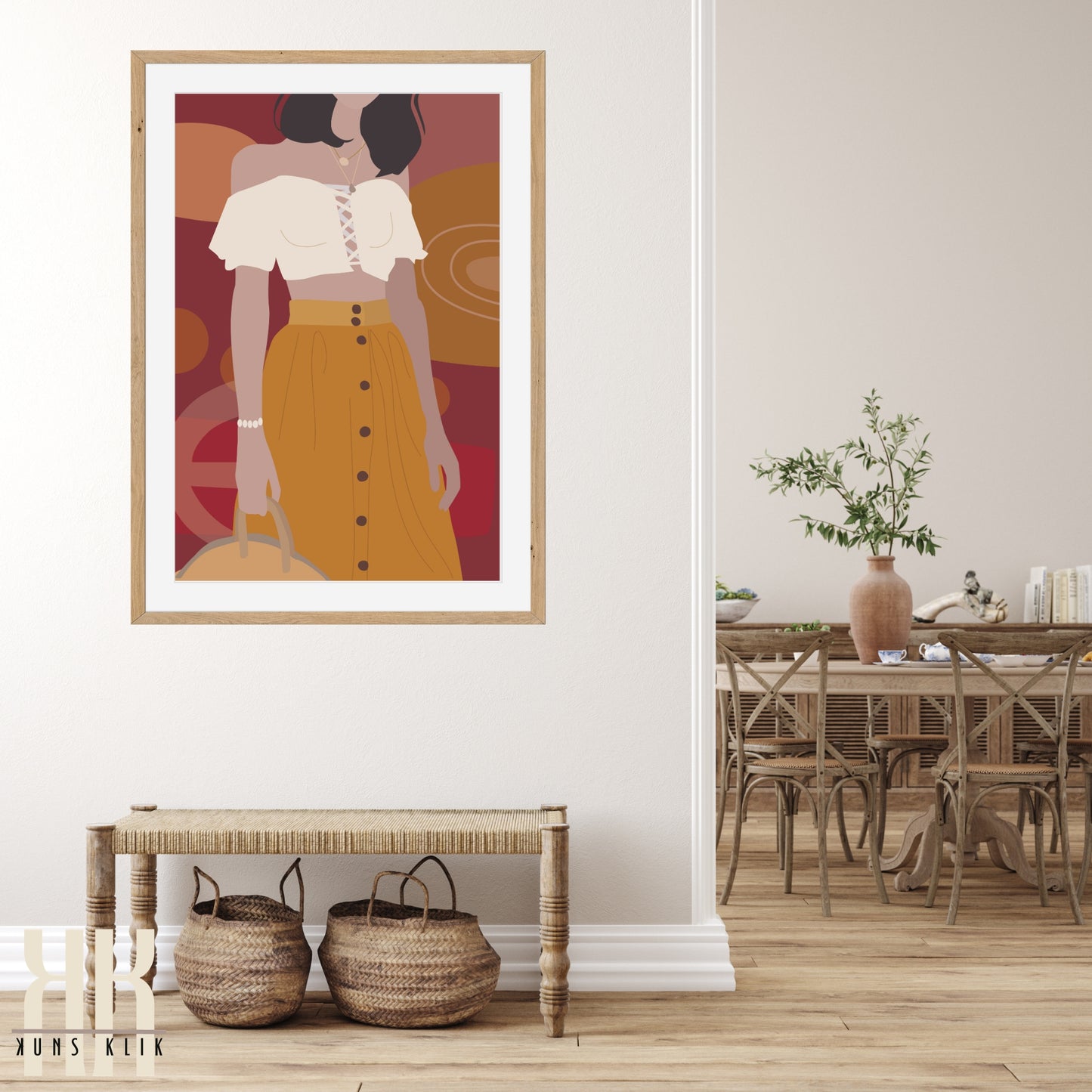 Boho Fashion Woman Art Print - 1