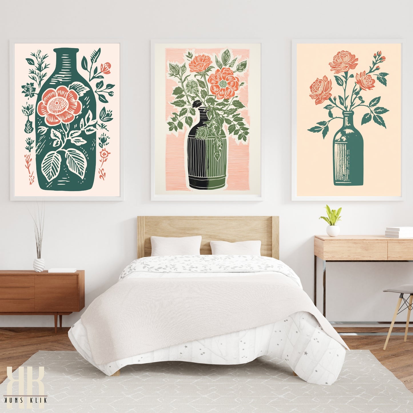 Nature's Imprint Botanical Linocut Wall Art - 2