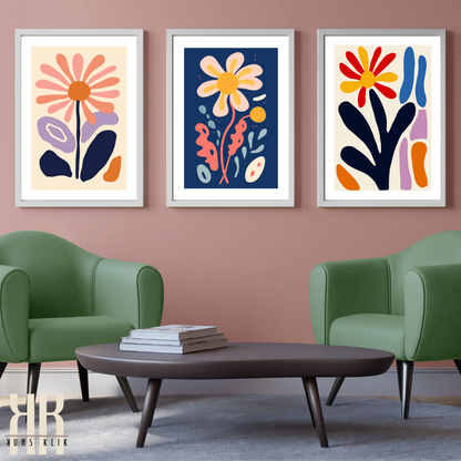Contemporary Botanical Flat Floral Wall Art - 17