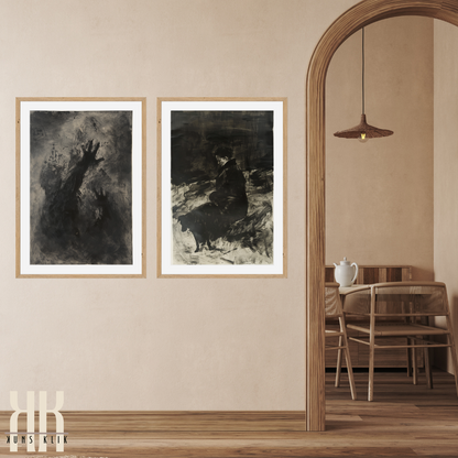 Dark Abstract Goya Inspired Wall Art