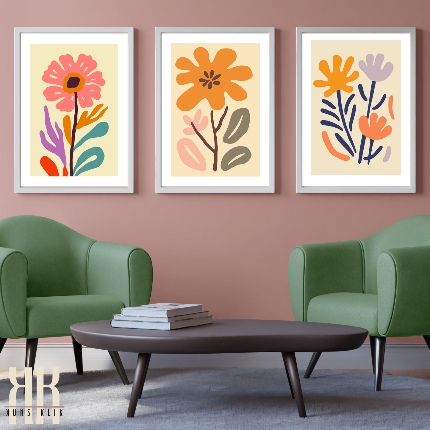 Contemporary Botanical Flat Floral Wall Art - 6