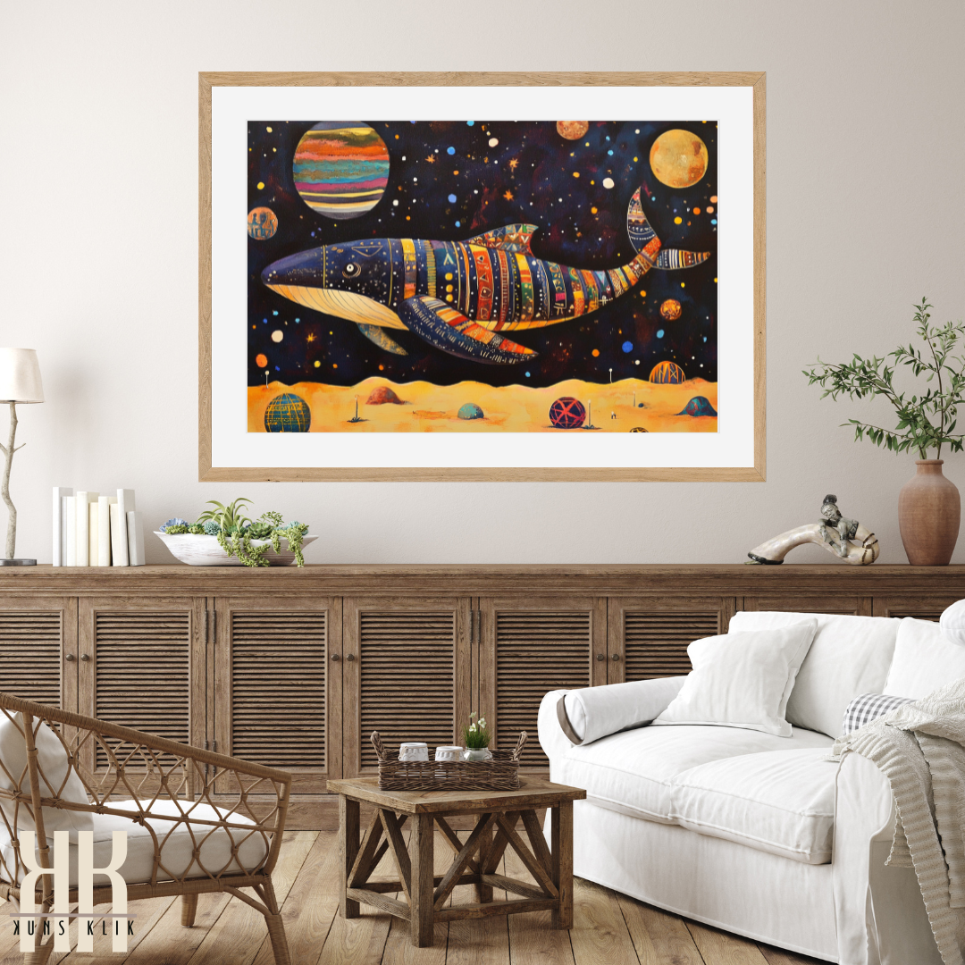 Ancient Egyptian Star Whale - Mythical Universe Art Poster