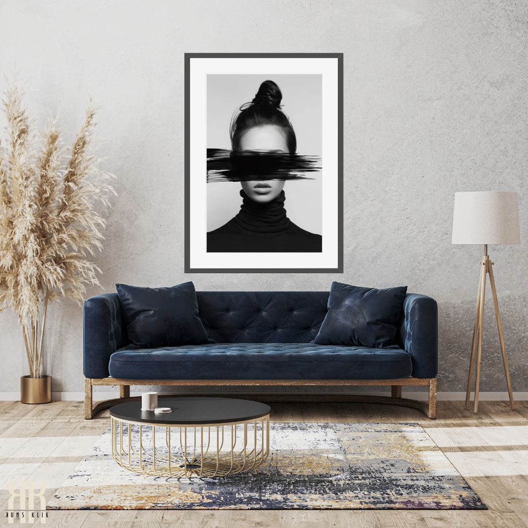 Warped Face Portrait Wall Art Print