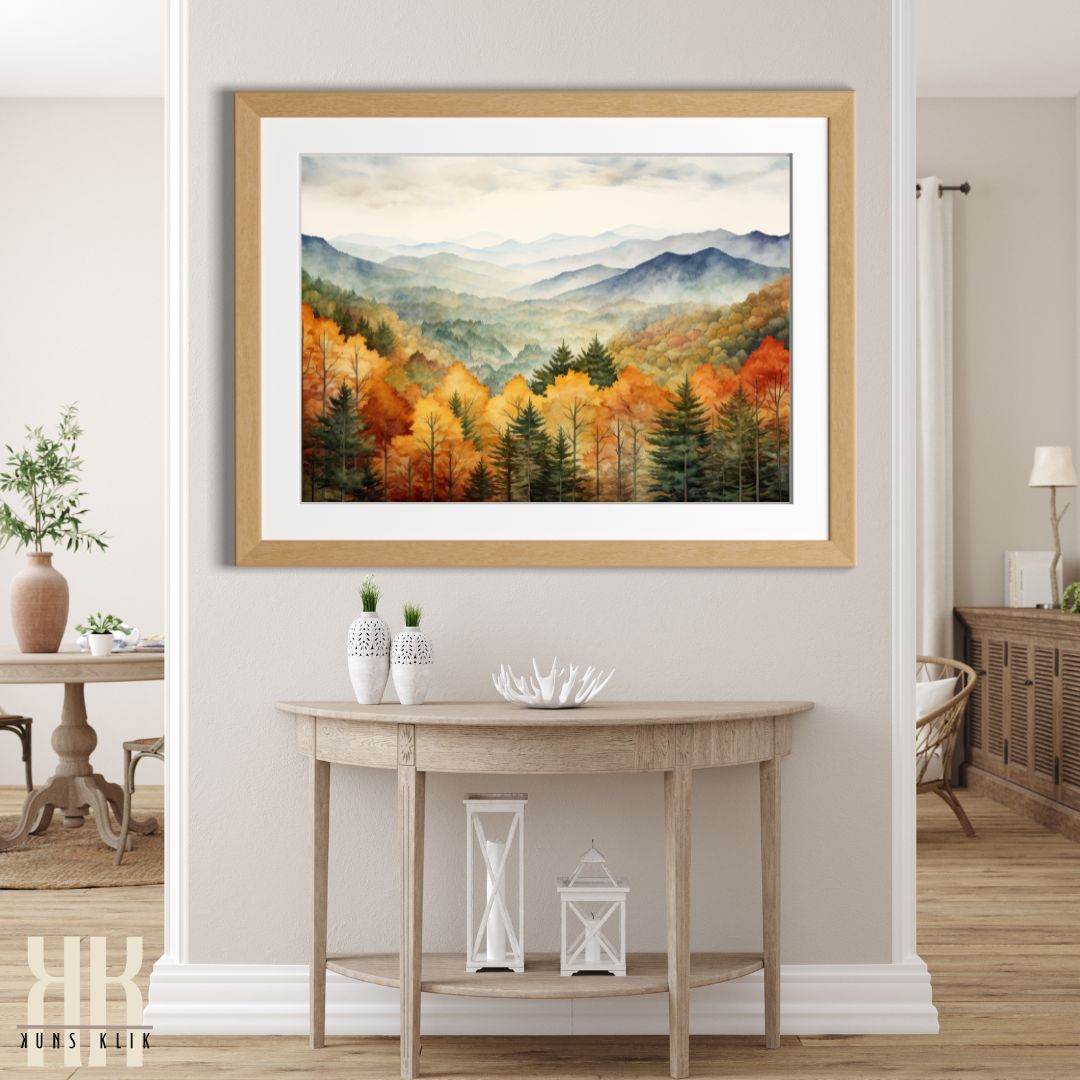 Fall Mountain Range Landscape Art