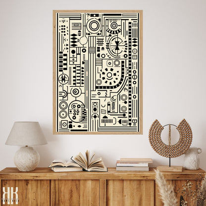 Modern Abstract Circuitry Pattern Art - 9