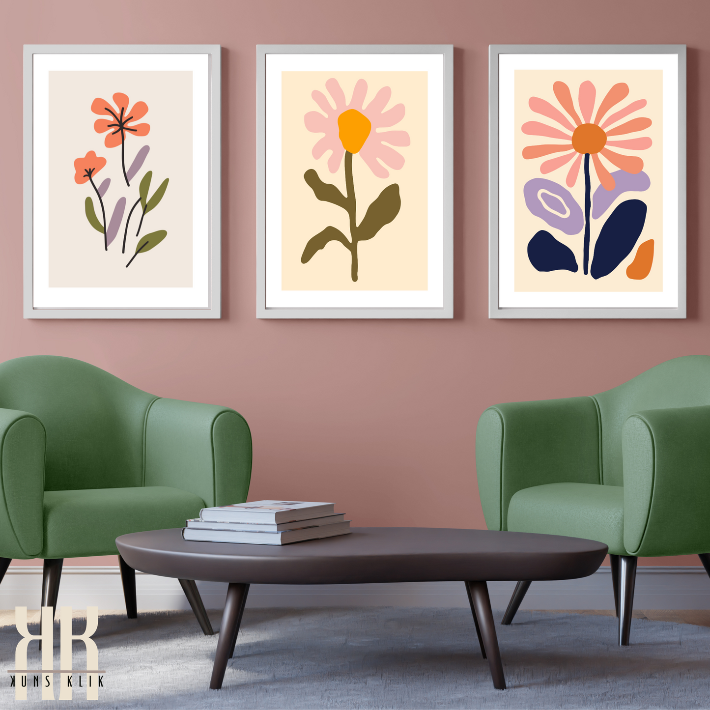 Contemporary Botanical Flat Floral Wall Art - 12