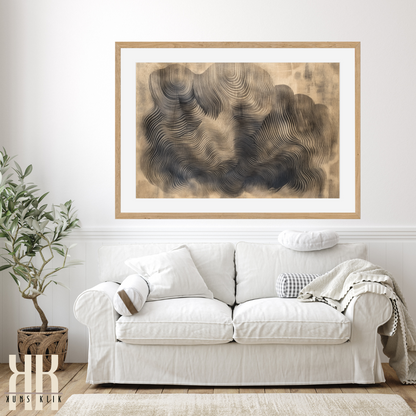 Earth-Toned Minimalist Line Art - Large Format Wall Print