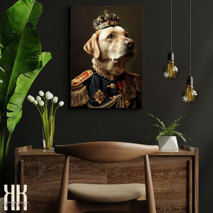 Labrador Dog Royal Portrait Dressed as Royalty