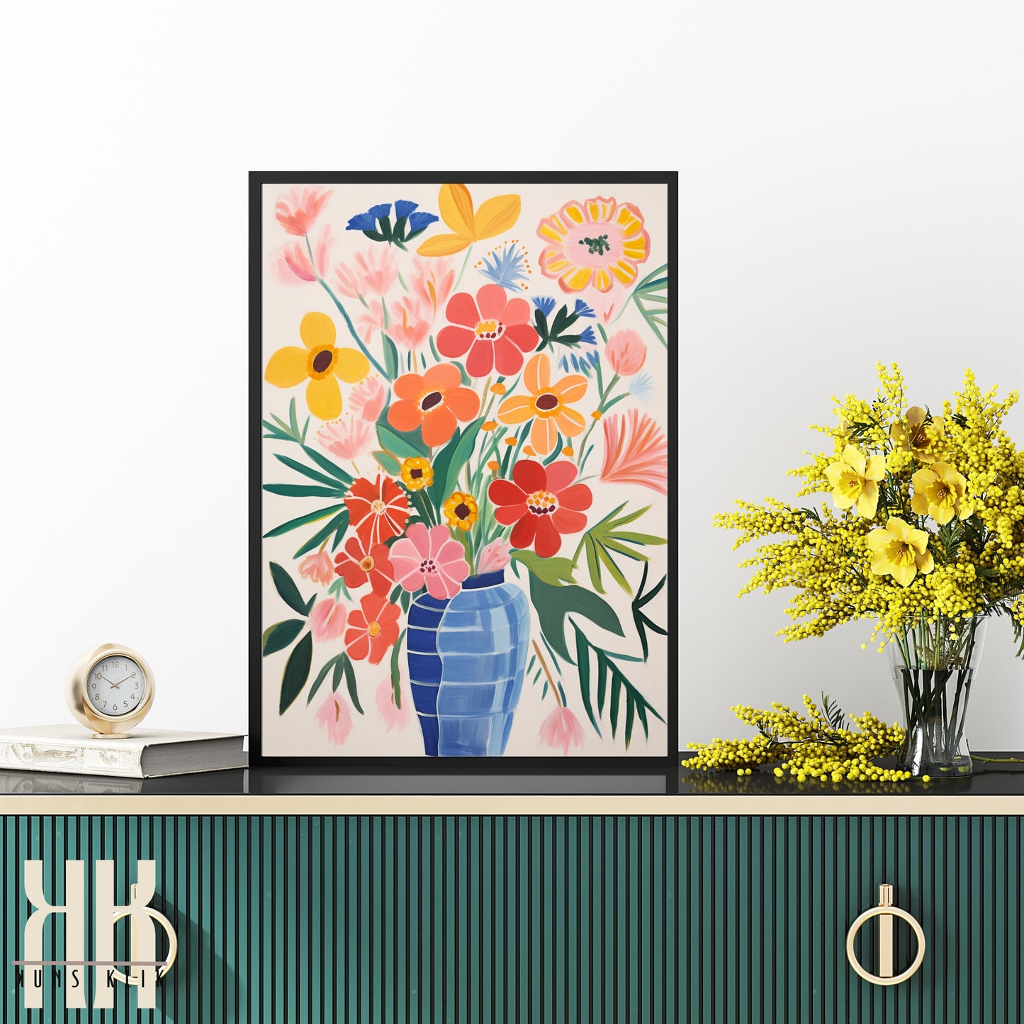 Vibrant Flower Bouquet Contemporary Wall Art - 7