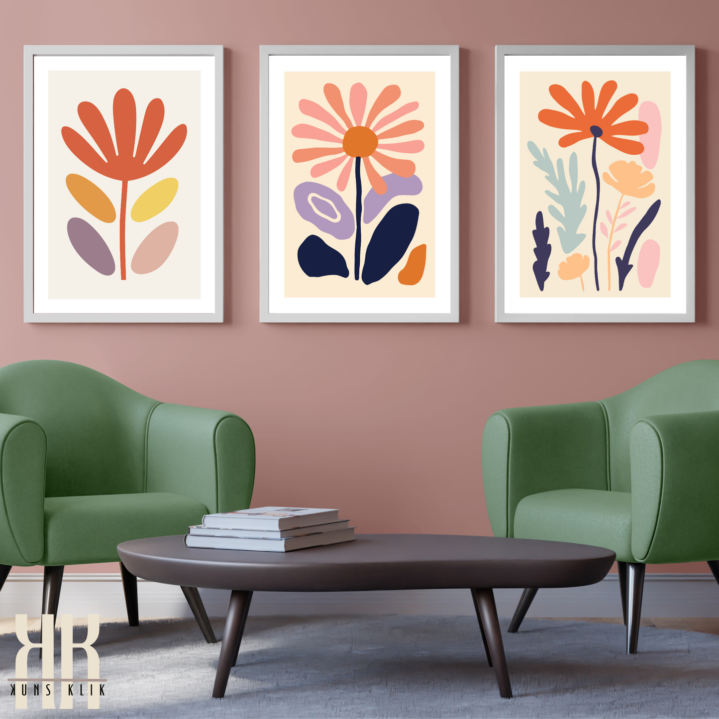 Contemporary Botanical Flat Floral Wall Art - 7