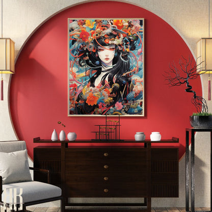 Surreal Geisha Beauty Portrait Print