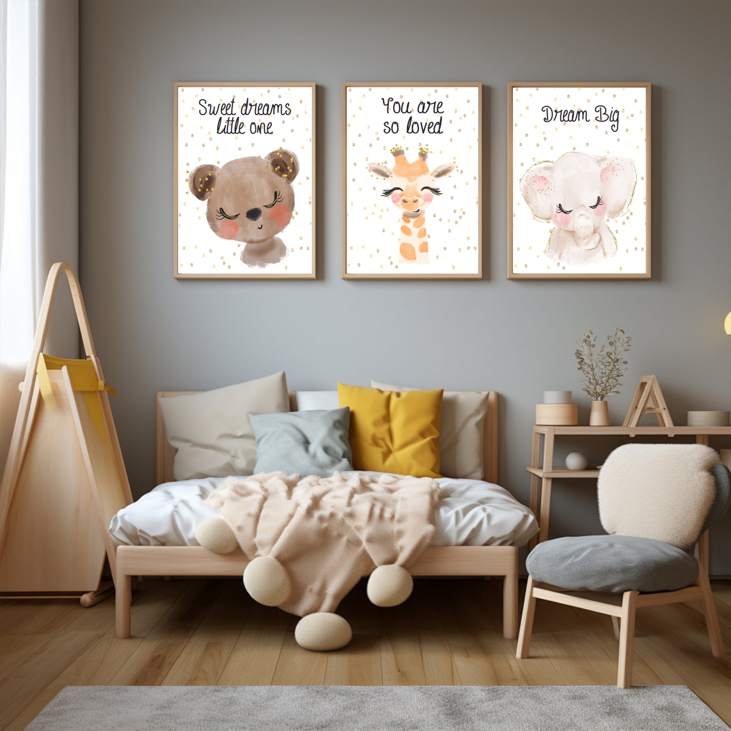 Watercolour Nursery Kids Art 3 Piece Set - 4