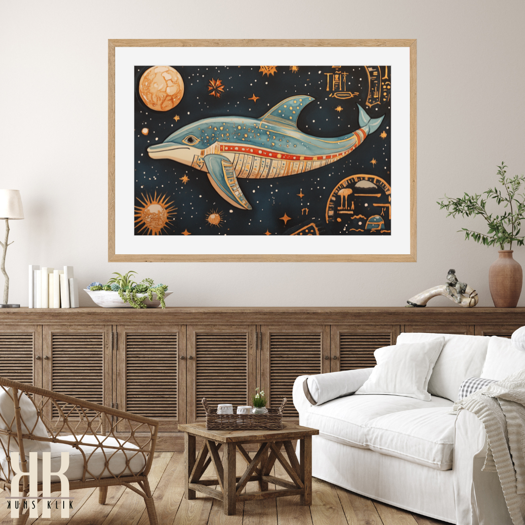 Surreal Dolphin in a Cosmic Realm - Unique Universe Wall Decor