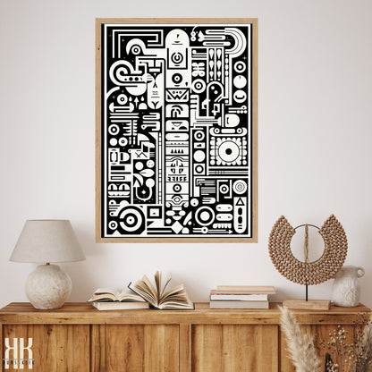 Modern Abstract Circuitry Pattern Art - 12