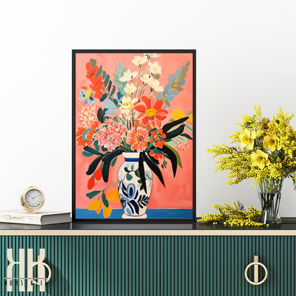 Vibrant Flower Bouquet Contemporary Wall Art - 4