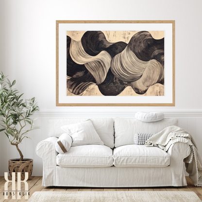 Abstract Wavy Line Art Print - Minimalist Modern Wall Decor