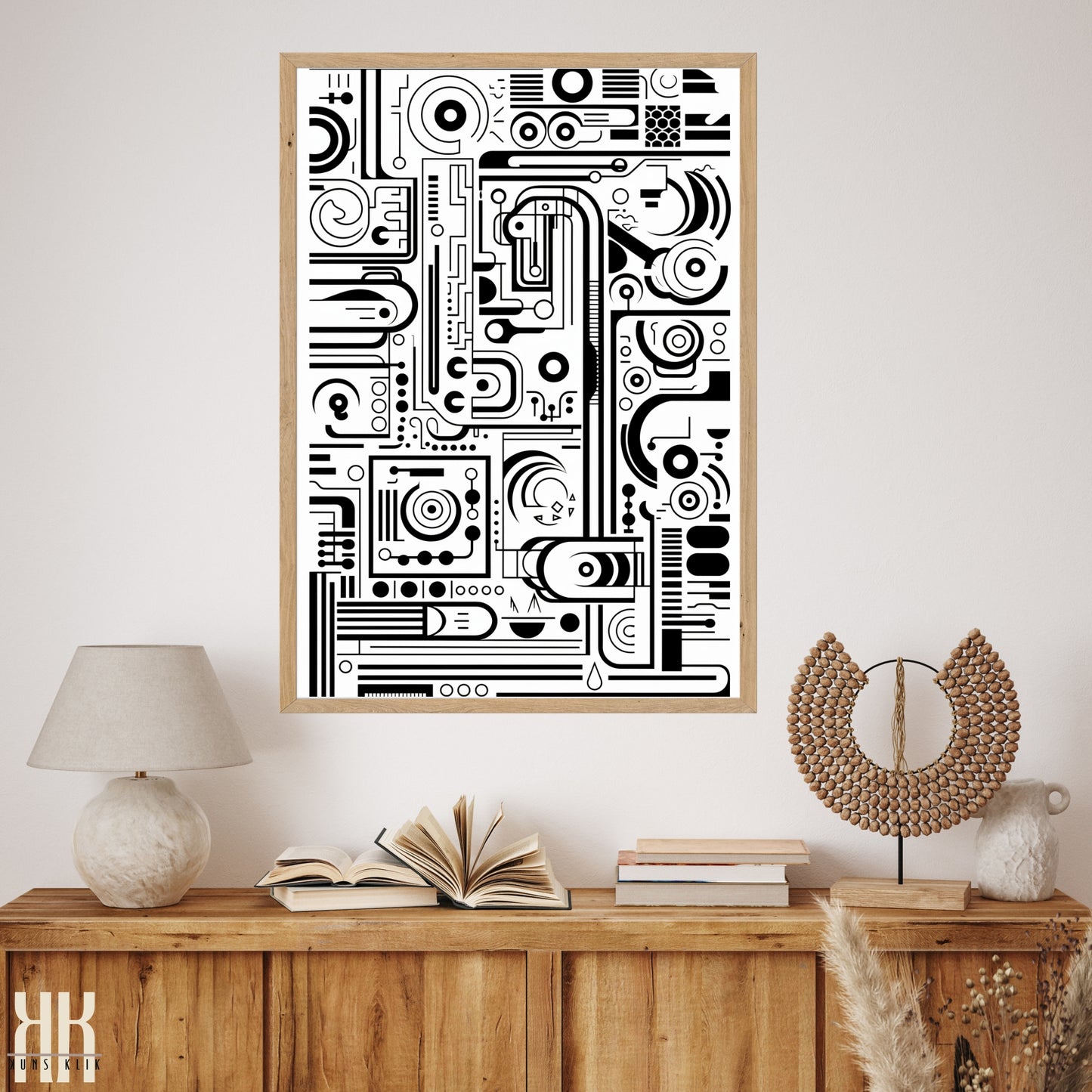 Modern Abstract Circuitry Pattern Art - 1