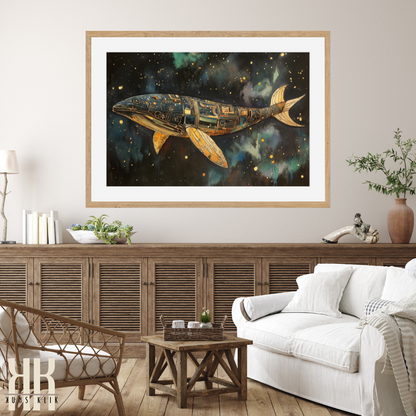 Surreal Whale in the Stars - Space and Ocean Fantasy Print