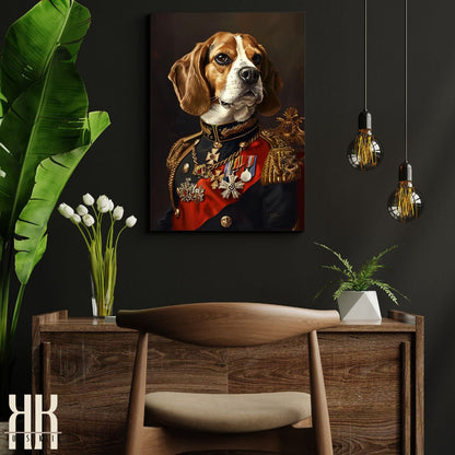 Beagle Dog Royal Portrait Dressed as Royalty