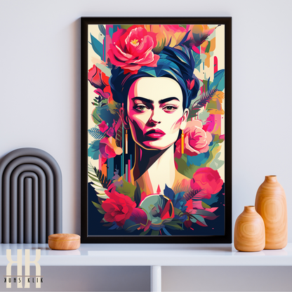 Frida Kahlo Bold Colourful Portrait Wall Art - 4