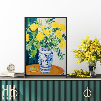 Vibrant Flower Bouquet Contemporary Wall Art - 2