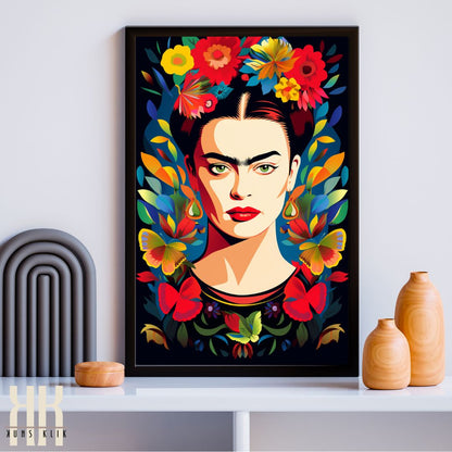 Frida with Flower Crown Wall Art