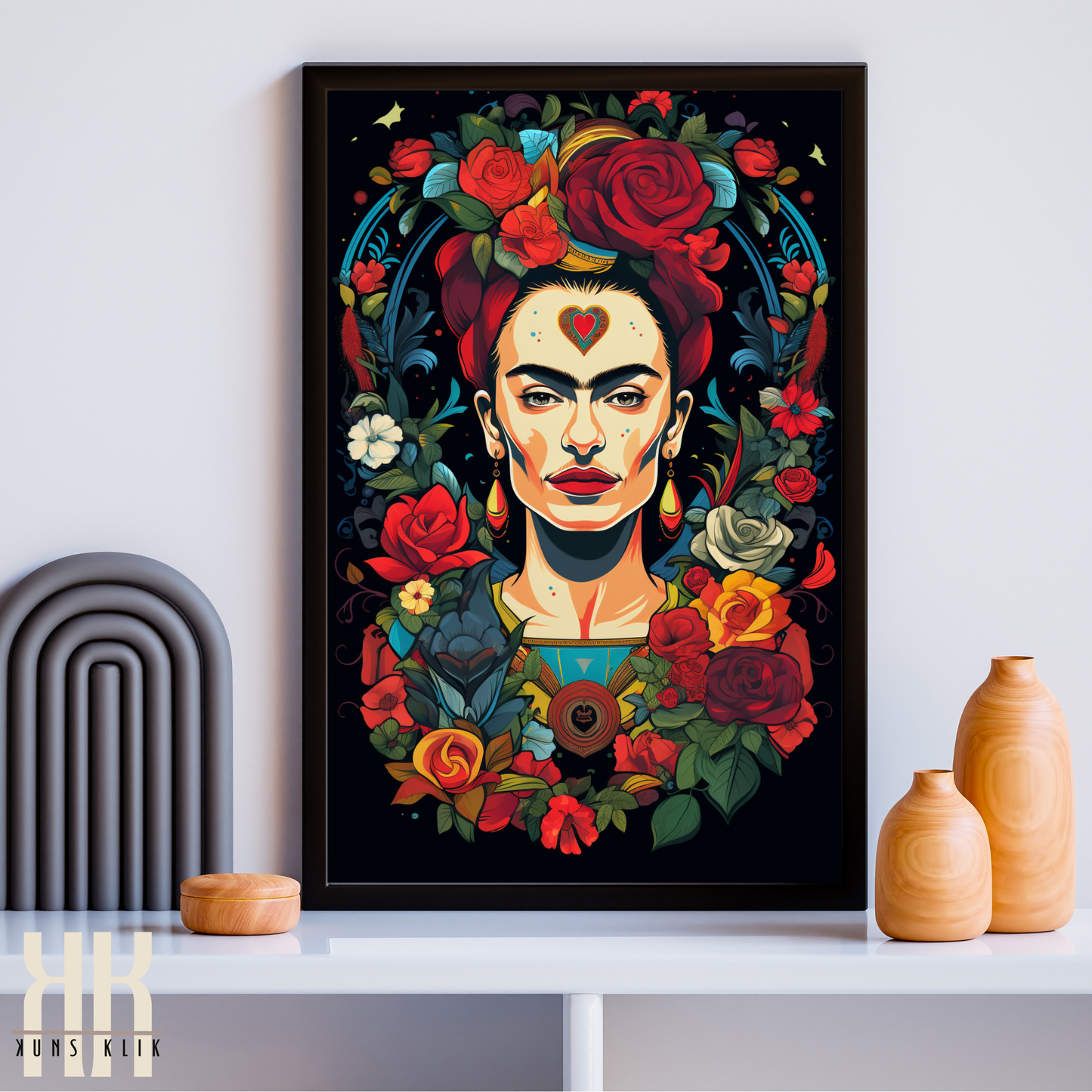 Frida Kahlo Bold Colourful Portrait Wall Art - 2