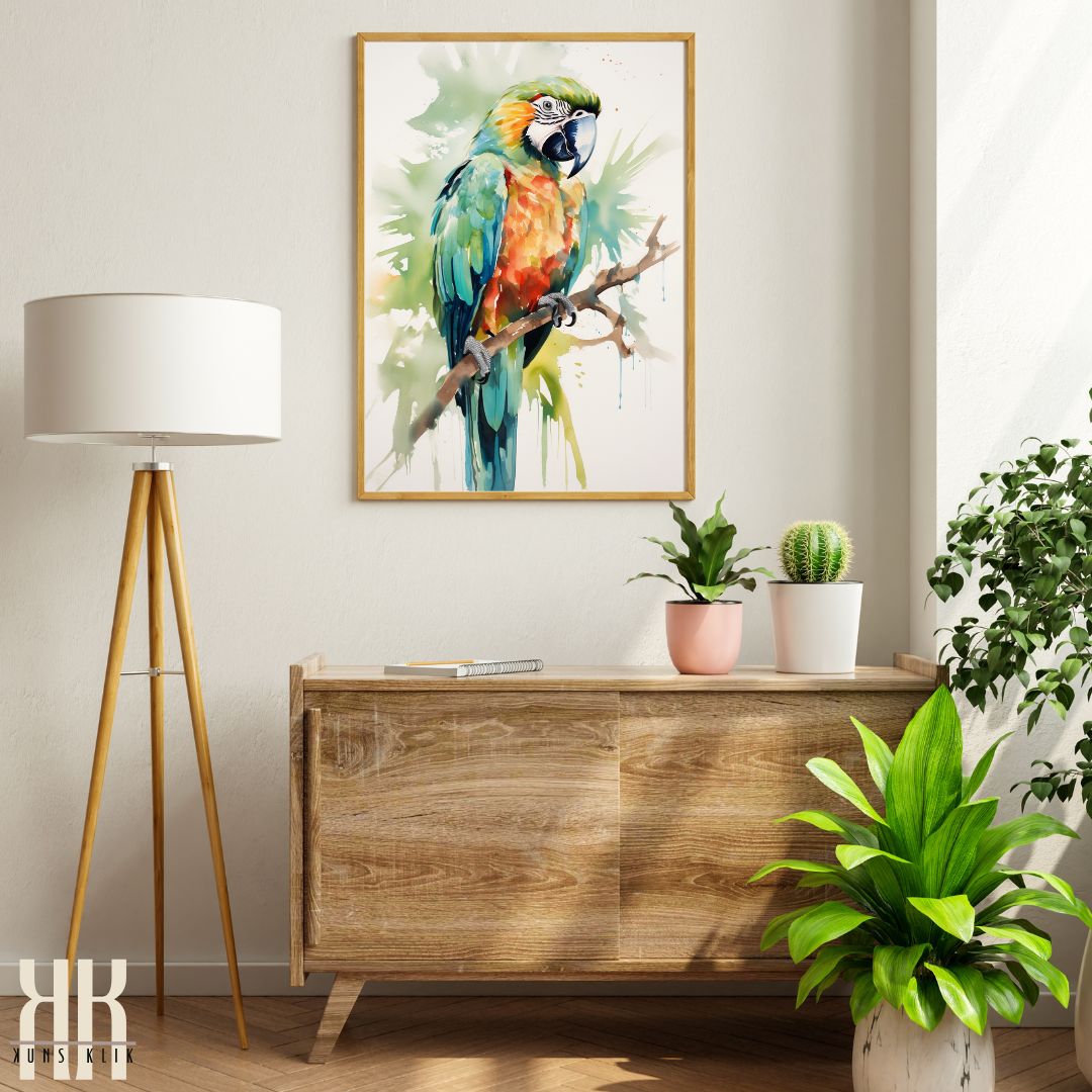 Exotic Bird Watercolour Art Print