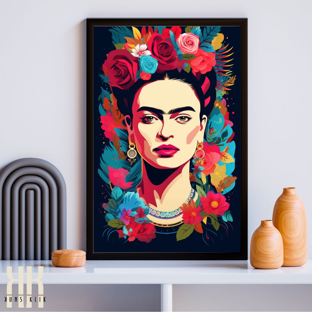 Frida and Florals Wall Art Poster