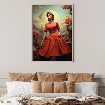 Vintage-Inspired Fashion Portrait Wall Art Print