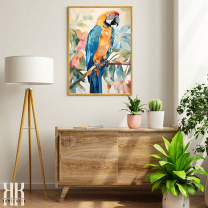 Blue and Yellow Parrot Art Print