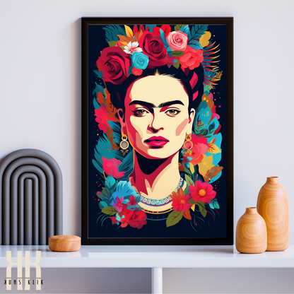 Frida Kahlo Bold Colourful Portrait Wall Art - 5