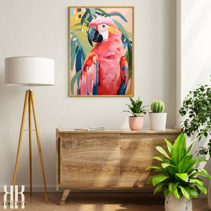 Bright Tropical Parrot Art Print