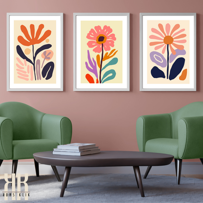 Contemporary Botanical Flat Floral Wall Art - 18