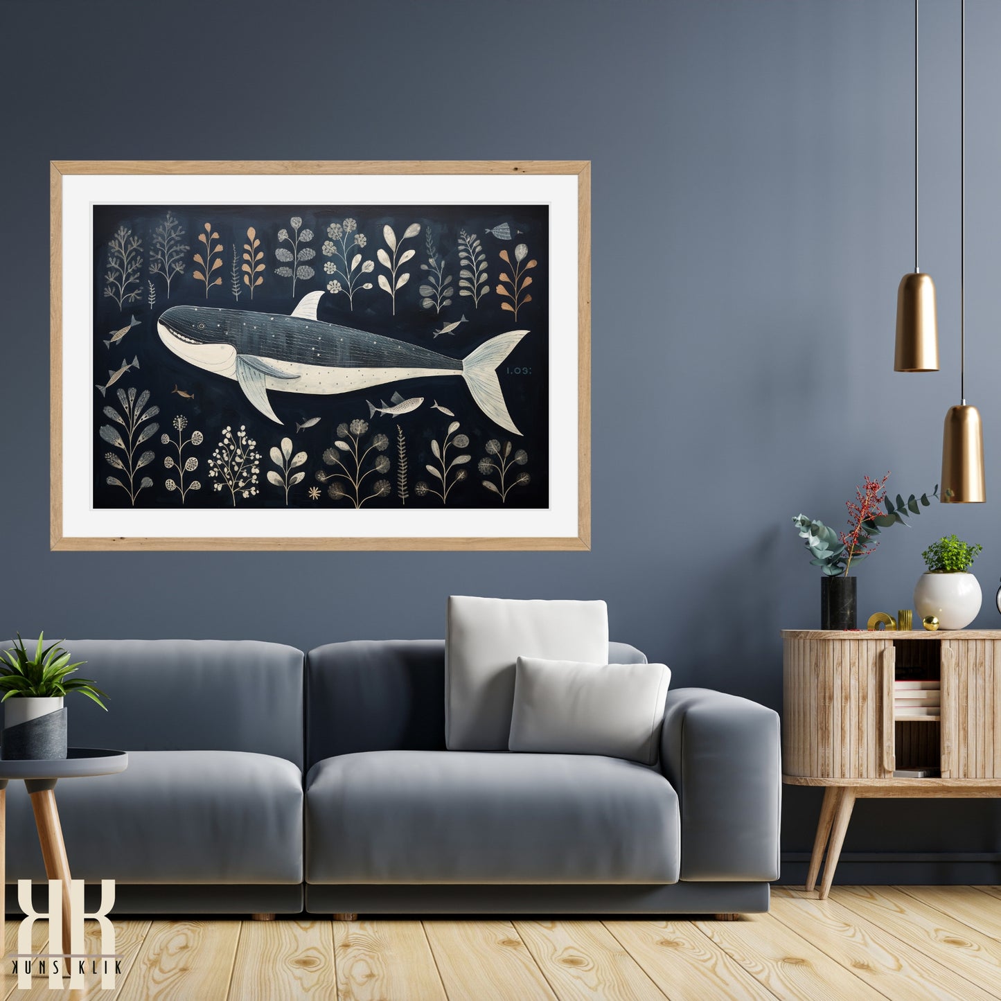 Scandinavian Whale Folk Art Print - 10