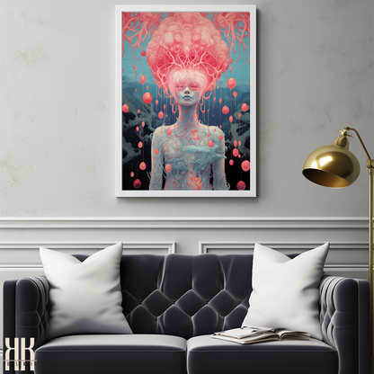 Abstract Surreal Female Face Art Print