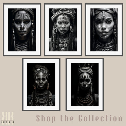 Tribal Woman Black and White Photography Print - 9