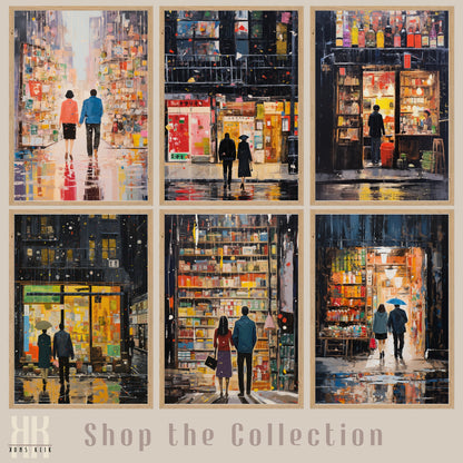 Romantic Couple Urban Cityscape Wall Art - 8