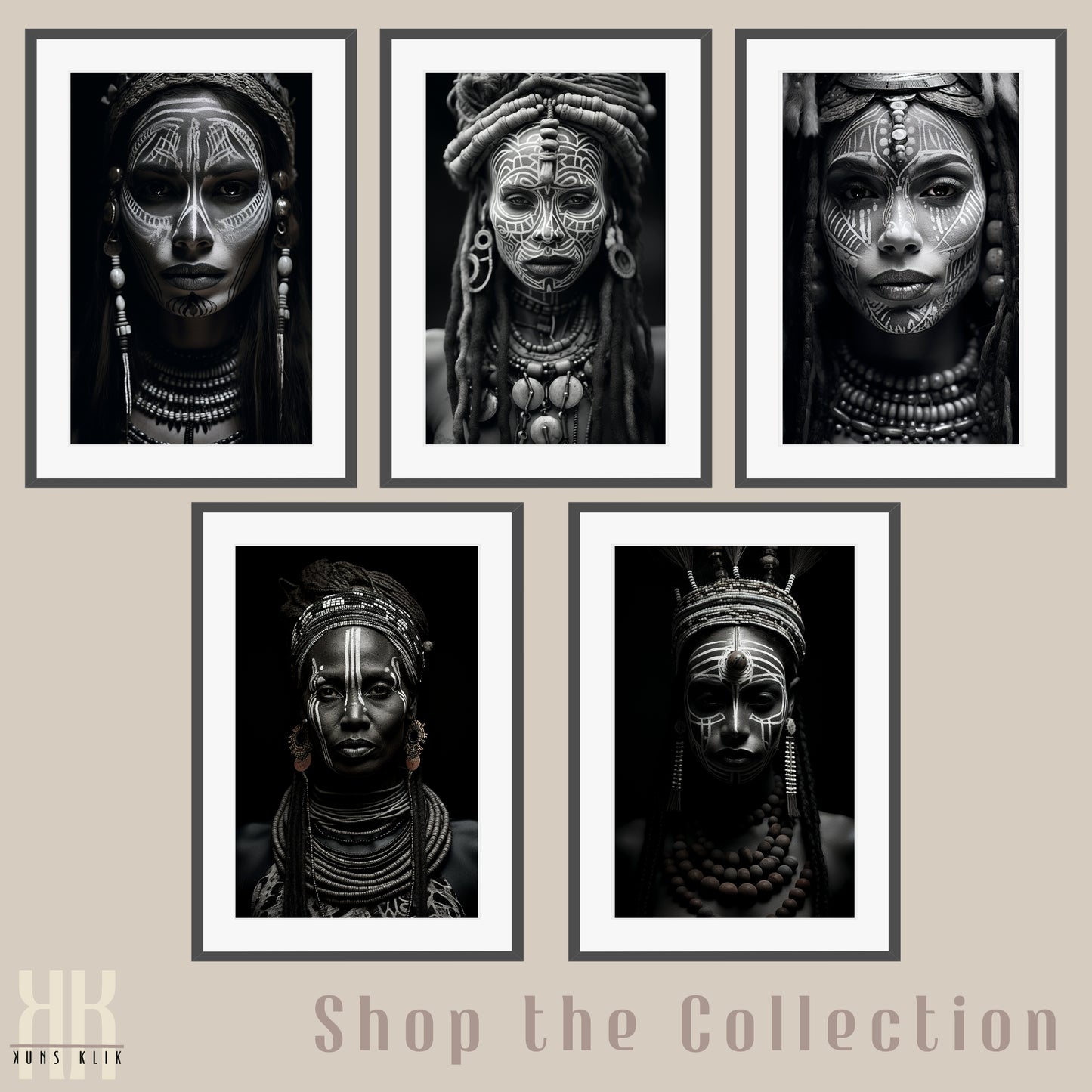 Tribal Woman Black and White Photography Print - 4