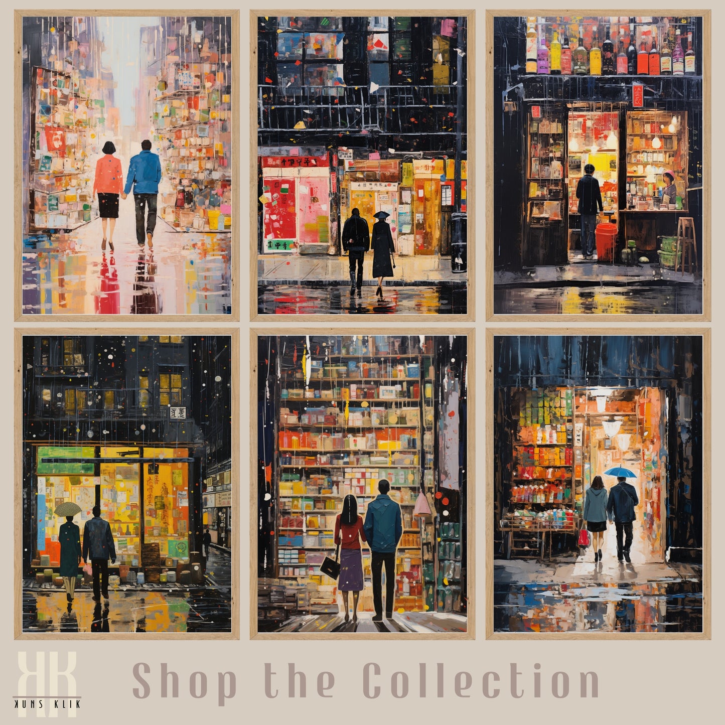 Romantic Couple Urban Cityscape Wall Art - 2