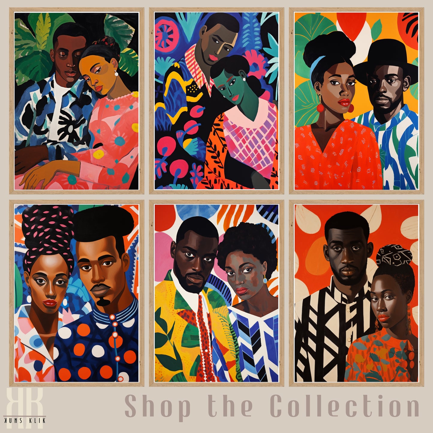Culturally Inspired Bold Patterned Couple Portrait - 2