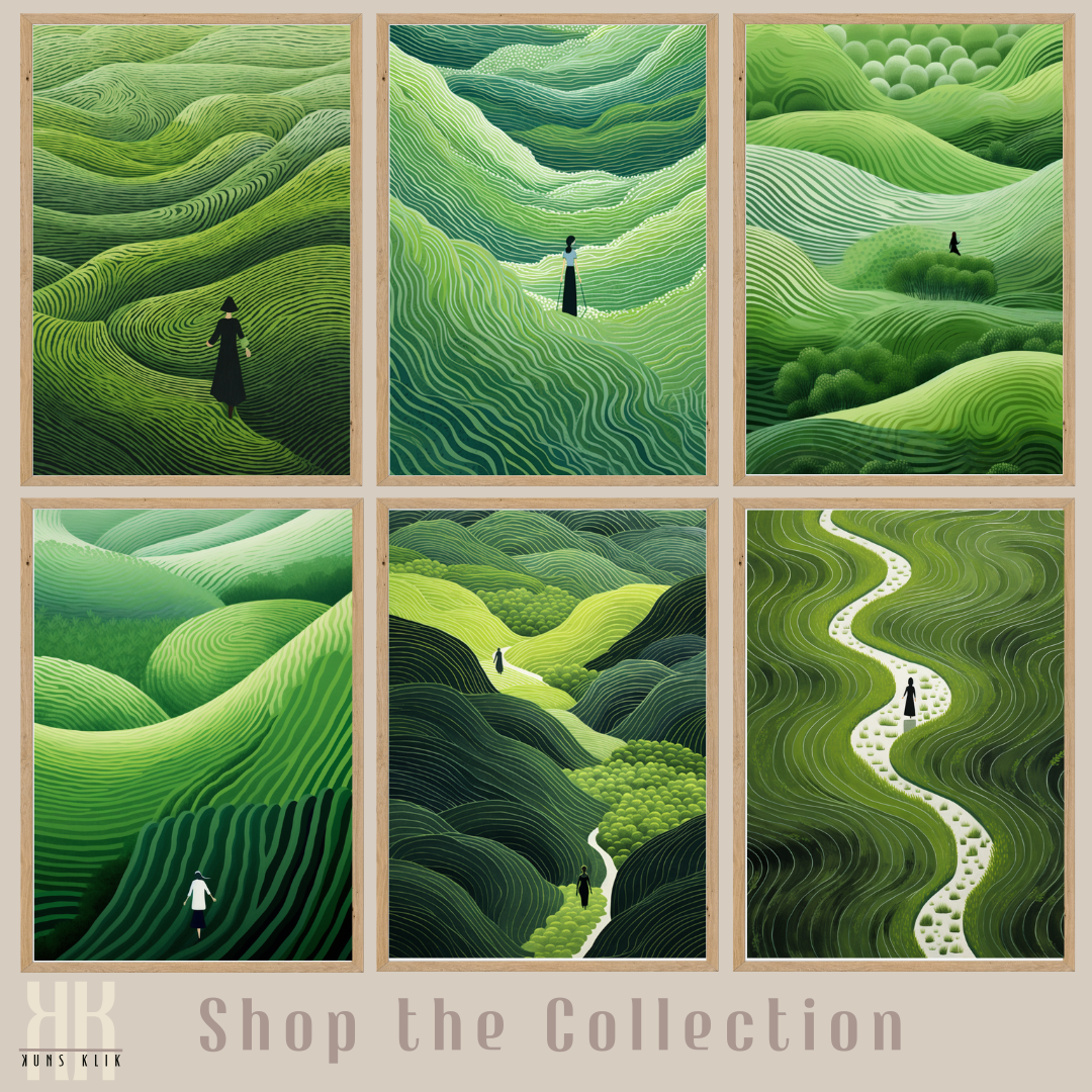 Nature-Inspired Green Abstract Wall Art Print