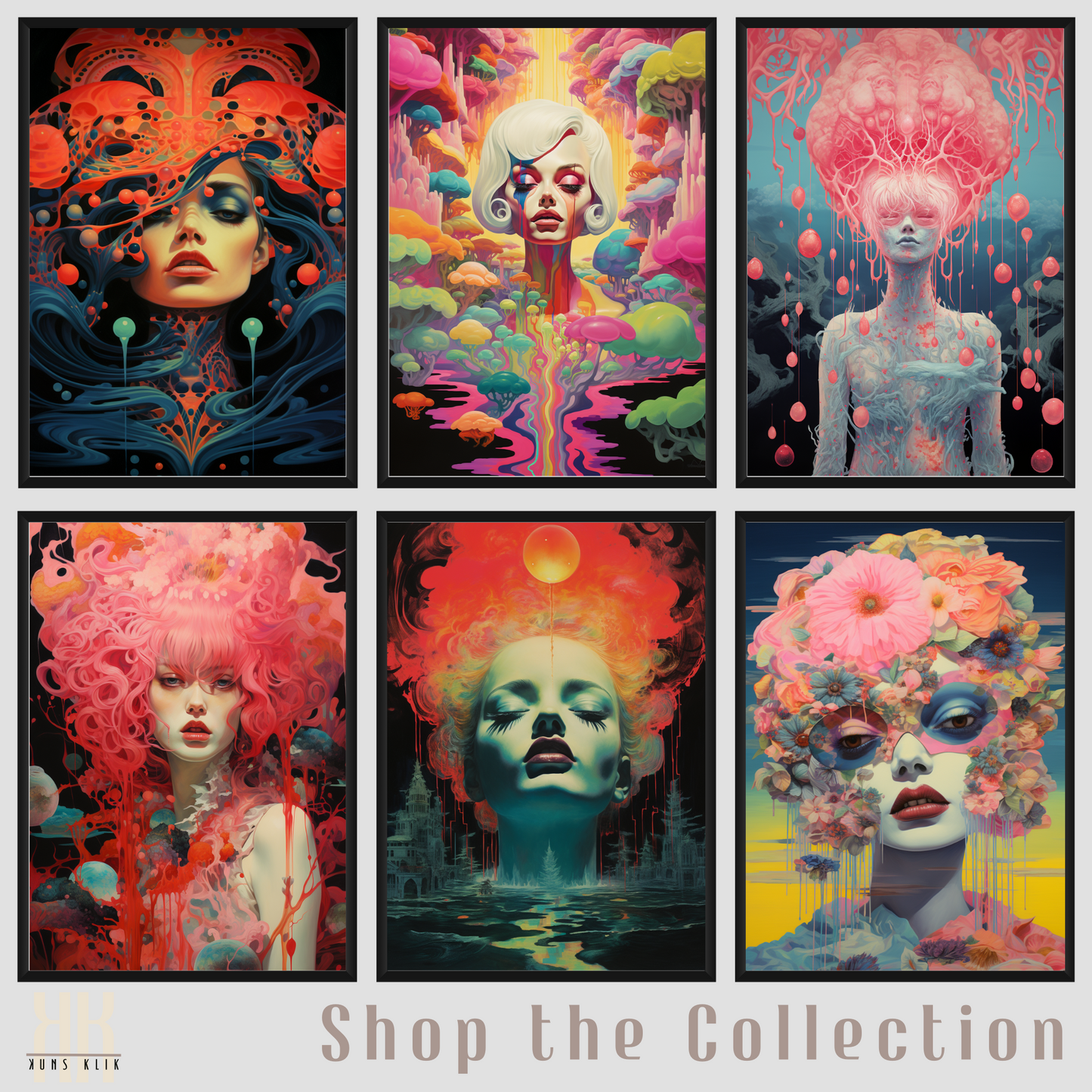 Abstract Surreal Female Face Art Print