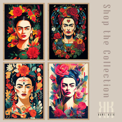 Frida and Florals Wall Art Poster