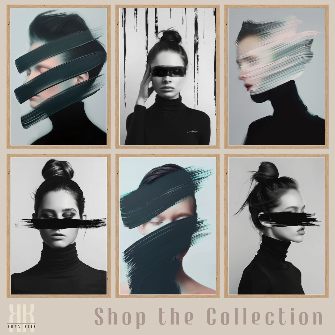 Abstract Monochrome Fashion Woman Wall Art Poster