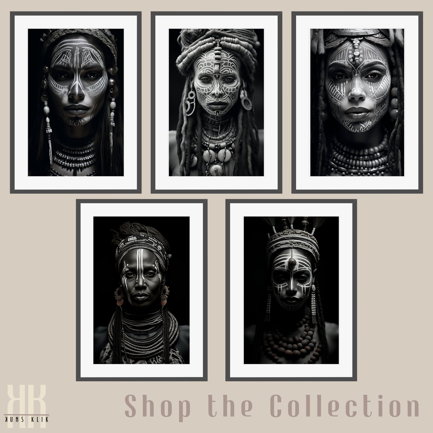 Tribal Woman Black and White Photography Print - 2