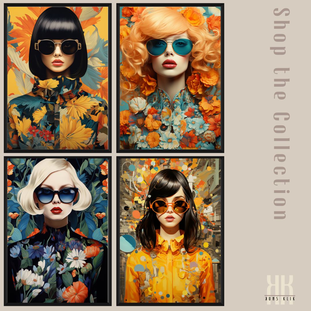 Fashion Maximalist Floral Portrait Print