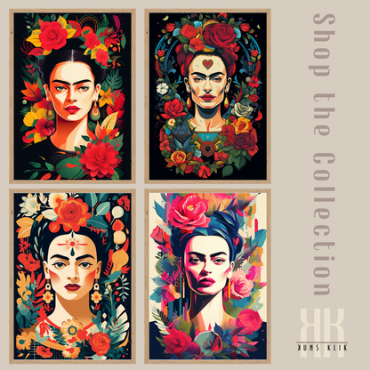 Frida Kahlo Bold Colourful Portrait Wall Art - 2